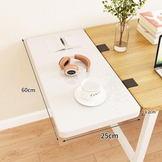 테이블 연장판 접이식 선반 데스크탑 팔걸이 책상 확장, 1개, 화이트+블랙 60x25