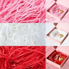 MARFOREVER 200g/7온스 화이트 크링클 분쇄 종이 필러 선물 바구니용 라피아 잔디 색종이 조각 컷 크리스마스 바구니 채우기 생일 결혼 상자 포장 202313 86, 핑크 레드 화이트