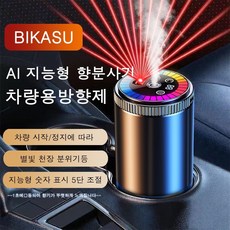 BIKASU 지능형 저소음 차량용 가습기 고급 장식품 남자친구 선물 천장 별빛 프로젝터 음악 반응형 라이트 차량용방향제, 블랙, 1