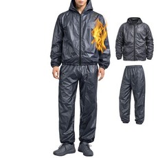 Nano Hertz 사우나 스웨트 수트 트랙수트 재킷 팬츠 후디 쉐이프웨어 트레이너 운동 셰이퍼 복싱 MMA 남성 여성, L