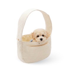 포근 강아지 고양이 포대기 슬링백 애견 산책 이동가방 아이보리