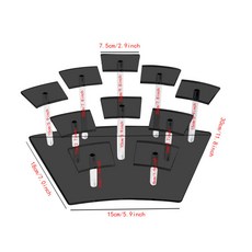 亞克力階梯展示架 公仔模型陳列收納架, 1個, 黑色（弧形10位展示架）