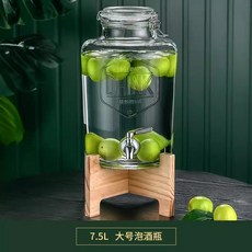 泡酒瓶 泡酒玻璃罐 儲存罐 泡酒罐 醃製罐 保鮮玻璃瓶 玻璃儲存罐 密封玻璃罐 青梅楊梅泡酒玻璃瓶帶龍頭家用密封泡酒罐, 大號7.5L 泡酒瓶, 1個