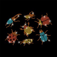 1개핫픽스모티브 옷리폼 스톤 큐빅 부자재 의류DIY - 딱정벌레 297x210mm, 혼합색, 1개