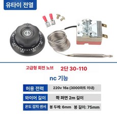 온도조절 강력 다용도 업소용 그릴팬 미끄럼방지 가정용, 16A 2핀 30-110 2m 케이블 플러그인, 기본 색상