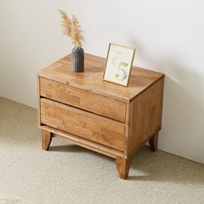 베니스 원목 610 고무나무 원목 협탁, 월넛, 1개