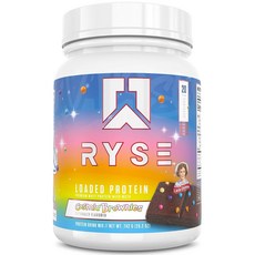 RYSE 로딩 단백질 파우더 초콜릿 쿠키 블래스트 25g 유청 분리 및 농축액과 프리바이오틱 섬유 MCTs 저탄수화물 저설탕 27인분 2단위단위파운드 욕조, 1