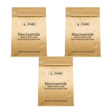 Pure Original Ingredients 퓨어 오리지널 인그리디언츠 니아신아마이드 비타민 B3 파우더 226g, 3개