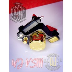 WJ VS Rotary紋身馬達機，迷你超輕巧美式手工，三代鍍金限量版, 1個, WJ.VSIII限定鍍金鑲鑽款七段調節機