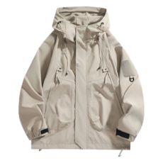 Makone 여성 빅사이즈 카고 바람막이 방수 야상점퍼 커플룩