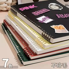 超值 活頁夾5孔活頁釦環圈夾環扣裝訂條圈自制封面皮材料外殼可拆卸 副廠商品, 1個, B5/加厚pp封面 封面+釦環 ,單色裝 淺綠色