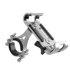 《台灣現貨》360度旋轉手機架/導航支架 鋁合金材質 自行車/機車, 銀色