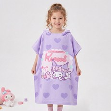 귀여운 쿠로미 아동용 후드 샤워가운 유아 목욕 타올 가운 여아 선물용