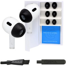 【美國 Comply】 TRUEGRIP 記憶海綿耳塞 適用於 Apple AirPods Pro 1代 2代 (3對入包裝 含清潔工具), 黑色, 6個