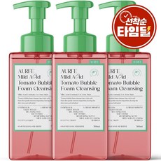 [모공 노폐물 98% 개선] 2+1 아우페 약산성 토마토 폼클렌징 저자극 대용량 세안제 폼클렌저 여성 폼클렌징 1위 클렌징폼 클린징폼, 3개, 500ml