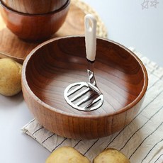 으깨는 찐 매셔 감자 손잡이 도구 원목 조리 용품 달린 주방 으깨기 감자 가정용, 1개