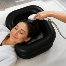 oolt 어르신 환자용 세발기 머리감는 샴푸대, 1개, 블랙