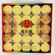 菩月自在園 植物酥油燈 黃色 3小時 100粒裝 無添加, 1個, 3小時100粒裝酥油燈黃色-店到店限4盒