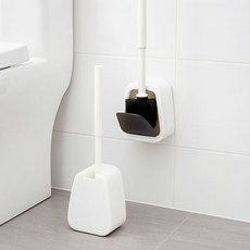 벽부착 변기 청소솔 세트 욕실 전용 청소 브러시 거치대 물때제거 브러쉬, 블랙