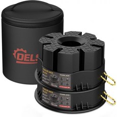 트레일러 잭 블록 내구성 강한 트레일러캠퍼레비 레벨링 휴대 가방 포함 대부분의 기둥 발 5번째 휠 원형 사각형 가위 잭에 적합 2개 세트, 2 Pack