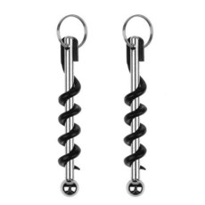 EYAKEG Multi-Tool 웨이터 코르크 스크류 휴대용 레드 와인 병 경첩 오프너 세트 키링 포함 6.9cm(2.7인치) 블랙