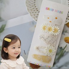 HANDMADE 패브릭 플라워 유아 헤어핀 세트 (5종)