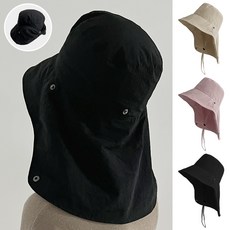바스락 백 리본 사파리 벙거지 등산 낚시 햇빛가리개 여성 여름 벙거지모자, (F) 51525-CM/블랙(Black)