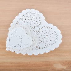도일리페이퍼하트 12.5cm 100매 생일 냅킨 접시 파티, 1개, 기본