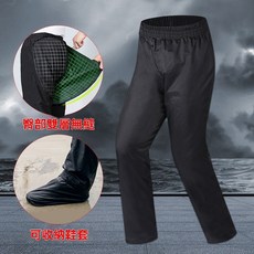 防水雨褲 男 防暴雨 外賣騎手耐磨透氣防水褲 摩託車騎行雨褲 帶雨鞋防水褲