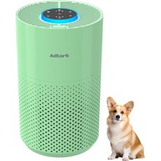 가정용 침실용 공기청정기 ADTARK 공기청정기 H14 트루 HEPA 3-in-1 필터 수면 모드 및 아로마 기능 3가지 조명 모드 사무, 녹색-1 팩, 녹색-1 팩