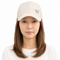 가발위드 여성 스팽글 야구모자 일체형 나비 생머리 모자가발 M966, 1개, 화이트+라이트브라운