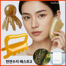 엠브리즈 천연수지 괄사 베스트 셀렉션 (페이스+두피+림프) 세트, 3종 3뿔+문어+지압, 1개