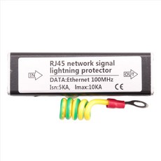 RJ45 플러그 이더넷 네트워크 서지 프로텍터 Thunder Arrester 100MHz, 검은 색, 1개, 검은 색