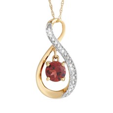 LB 익스클루시브 중고 14K 옐로 골드 가넷 앤 다이아몬드 네크리스