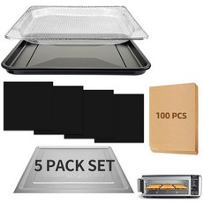 [ 683670 ] 닌자 푸디 SP101 에어 프라이어 오븐용 액세서리 라이너 교체용 베이킹 팬 바스켓 논스틱 트레이 디지털 프라이 조리대, sp101용 4팩