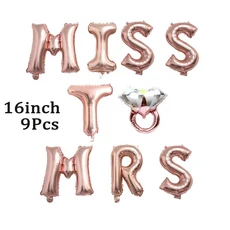 미스 투 레터 풍선 처녀 파티 신부 약혼식 홈 웨딩 장식 용품, 01 16인치, 04 rose gold B