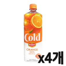 델몬트 콜드 100% 오렌지, 900ml, 4개