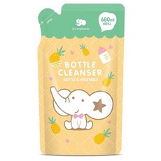 les enphants 麗嬰房 奶瓶蔬果酵素洗潔液補充包600ml 天然酵素洗淨 奶瓶清潔劑, 1個, 補充包-鳳梨味