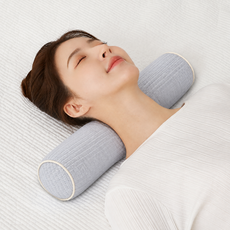 플로우민 피그먼트 빨아쓰는 원형 경추베개, 그레이, 1개