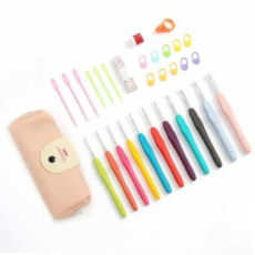 코바늘손뜨개 코바늘 6종세트(인디핑크) 뜨개질바늘세트 59000EA 1EA, 본상품