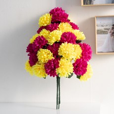 폼폼국화어렌지 50cm 조화 인테리어, 2개