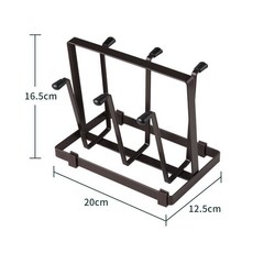 鐵藝瀝水架 杯子收納架 廚房置物架, 1個, 古銅色六杯架（無瀝水盤）