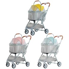 icat 寵喵樂 BND105 車包分離自動收合推車 可分離式兩用貓狗推車 自動收車, 黃, 1個