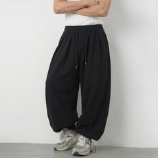 유루 남성용 배기핏 밴딩 와이드 조거 트레이닝 바지 / OK2569