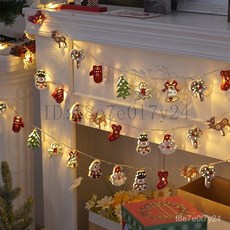 皓暉燈飾 聖誕老人燈飾 led小燈串 彩燈 聖誕燈 鐵藝 聖誕節裝飾燈 聖誕樹燈串 聖誕節氛圍燈 星星掛燈 圓球彩燈, 1個, 聖誕英文字母透明圓餅,【USB款】3米20燈