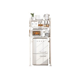 미니냉장고선반 밥솥 렌지대 효율적 주방용 받침대 프레임 거치대 가정용 싱크대 철제 수납장, 1. 문 포함  밝은 달 흰색 3 층 길이 68 x 너