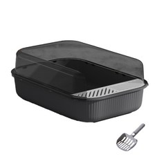 珮慈星系 貓砂盆 韓國貓砂盆 貓便盆 貓廁所 半開放式貓砂盆 加高防濺 踏板落砂, 清倉價 開放式貓砂盆-曜石灰, 1個