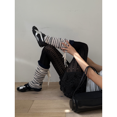 매장정품 글로니 GLOWNY MONOGRAM PUNCH TIGHTS (BLACK) GY25FASO0030BK 536240, OS