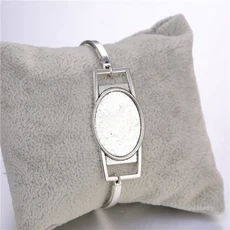 4 개/몫 팔찌 카보 숑 기본 팔찌 설정 여성을위한 빈 트레이 DIY 쥬얼리 결과 보석 pulseras 공예 만들기, 06 4pcs 18x25mm Inner