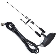 HYS Amateur Antennas 듀얼 밴드 VHF 144/UHF 430MHz 마그네틱 베이스 모바일 안테나 4m(13피트) RG58 동축 케이블 UHF-male/PL25, 블랙